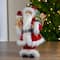 16" Traditional Standing Santa Claus with Teddy Bear & Gift Bag
